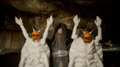 (Zhang Xu-Zhan, “Termite feeding show”, 2024, 2 single channel, color, sound videos, 169 video 14’44, Round video 5’19. Courtesy of Zhang Xu-Zhan and Project Fulfill Art Space. 2