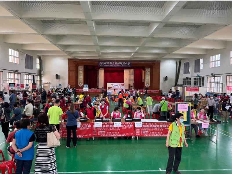 4/11肝基會苗栗縣頭份市免費保肝篩檢活動現場。