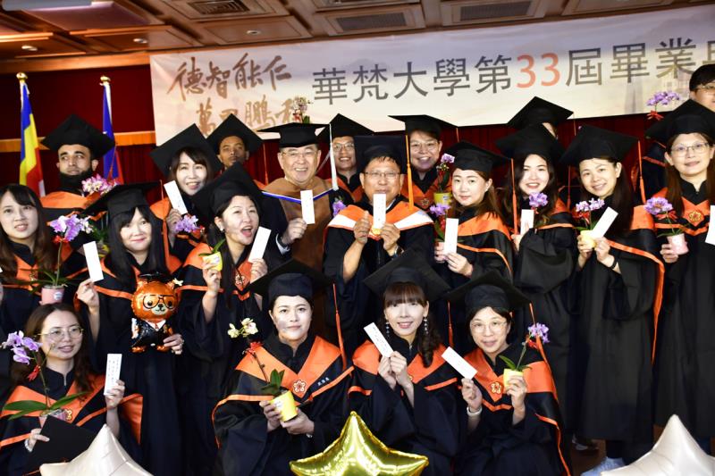 華梵大學畢業典禮學生合影