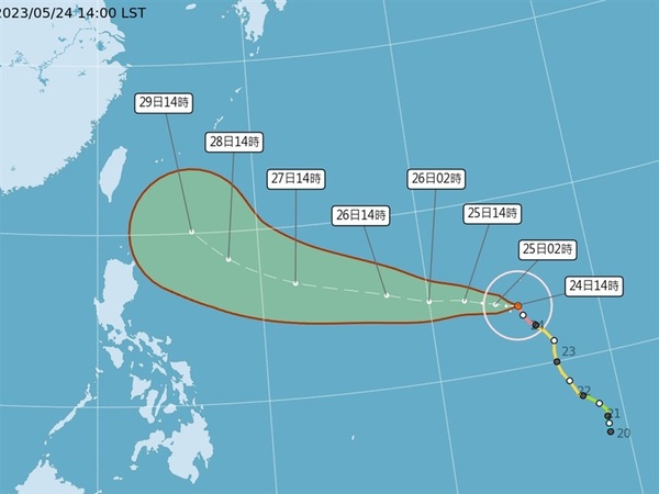 台风玛娃估自台湾东方海面北转前进日本 侵台机会再降低