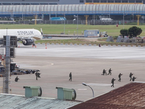 漢光演習桃機反空機降第一次預演 紅藍軍模擬對抗