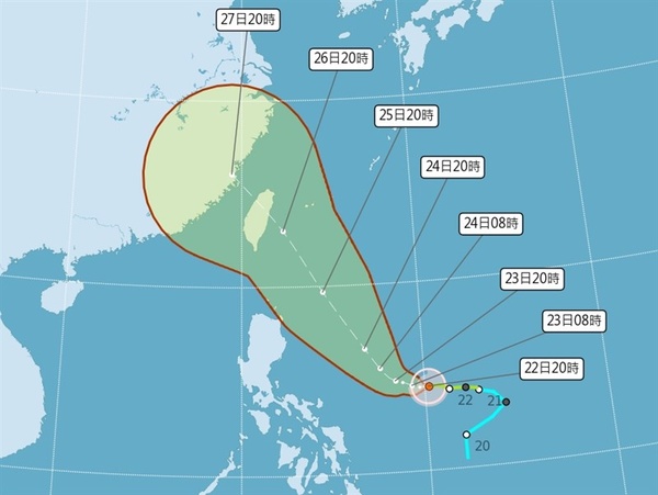 颱風杜蘇芮路徑偏北 最快25日同發海陸警