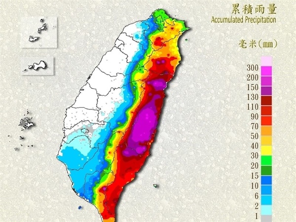 颱風杜蘇芮挾雨 屏東花蓮累積雨量均破200毫米