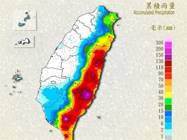 颱風影響花東屏東防超大豪雨  屏東泰武累積雨量433毫米