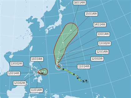 颱風馬勒卡將轉中颱併梅姬 13日夜間起北台灣有雨降溫