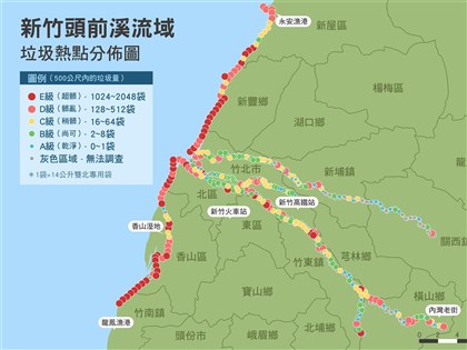 新竹頭前溪快篩  8成垃圾集中10%河段