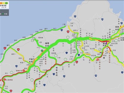 高速公路路況初一走春出遊湧車潮 部分路段紫爆