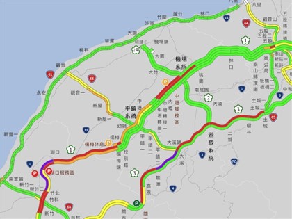 初三上午國道路況 國1湖口至竹北、國3大溪至龍潭紫爆