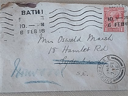 一世紀後才抵達 英國男子收到來自1916年陌生信件