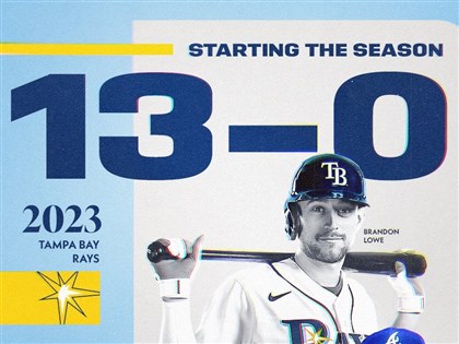 光芒開季13連勝  追平大聯盟百年紀錄[影]