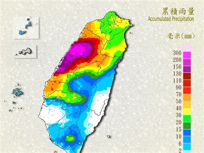 苗栗泰安累積雨量319毫米 雨區往南移動