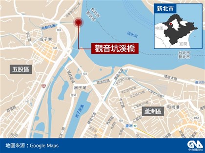 五股觀音坑溪橋又出事 工人遭吊索擊中送醫