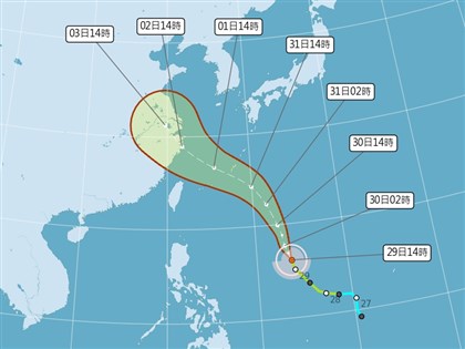 颱風卡努估31日增強為中颱 北轉角度為關鍵