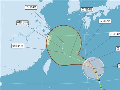 颱風卡努持續長胖 外圍雲系8/1起影響北部降雨