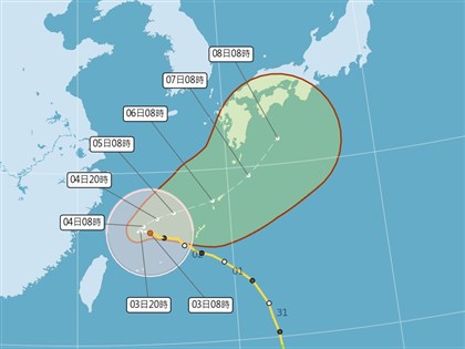 颱風卡努深夜最接近台灣 估4日清晨台灣本島脫離暴風圈