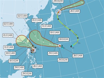 颱風蘇拉增強深夜11時30分發海警 海葵加速估9/1雙颱距台最近