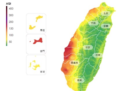 西半部空氣品質不佳 雲嘉南地區亮紅燈