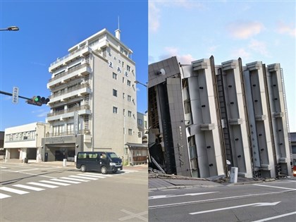 日本能登半島強震 輪島市中心7層樓建築整棟倒塌