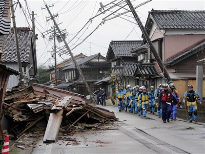 日本石川強震增至64死372傷 逾3.4萬人避難