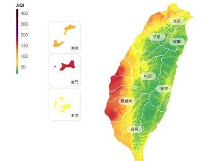 空氣品質差 北部橘色警報雲嘉南亮紅燈