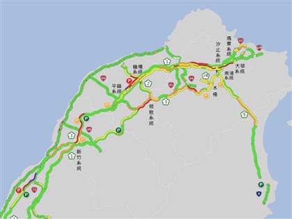 國道南向午後現車潮  多處車速40公里以下