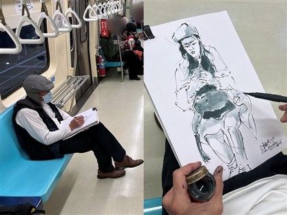 退休教授熱愛速寫 捷運車廂當畫室乘客變身模特兒【專訪】