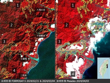花蓮地震福衛五號緊急出動取像東海岸 比對災前災後影像