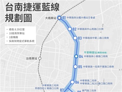 台南捷運第1期藍線環評過關 目標120年通車