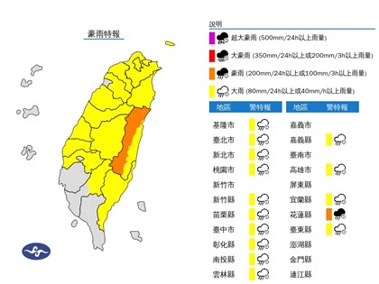 對流雲系發展旺盛 新竹及南投豪雨