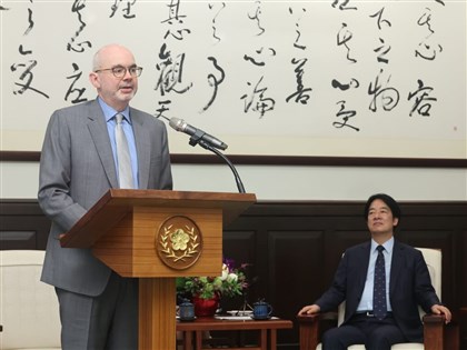 晉見賴總統 AIT處長谷立言：美挺台自我防衛能力