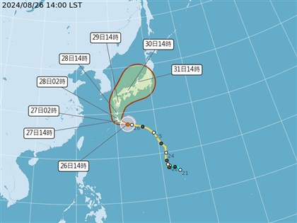 颱風珊珊北轉 估最快28日晚登陸日本九州