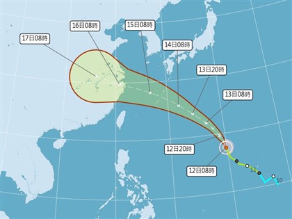 颱風貝碧佳15至16日最靠近台灣 直接影響機率低