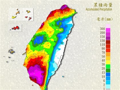 熱帶性低壓影響高雄屏東防大豪雨 三地門1天半雨量近350毫米