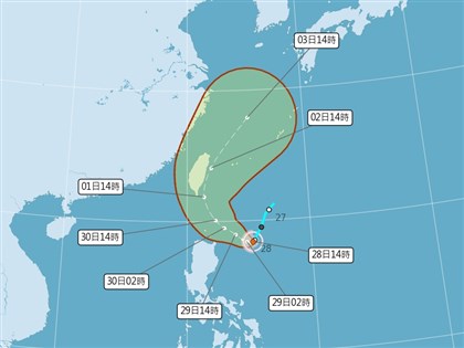 颱風山陀兒路徑西修更靠近台灣 最快29日發海警、陸警機率高