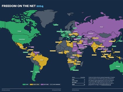 全球網路自由連14年下滑 台灣第7亞洲最佳、緬甸中國墊底