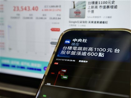 早安世界》台積電收1085元新天價領軍電子 台股終場漲433點週線連2紅