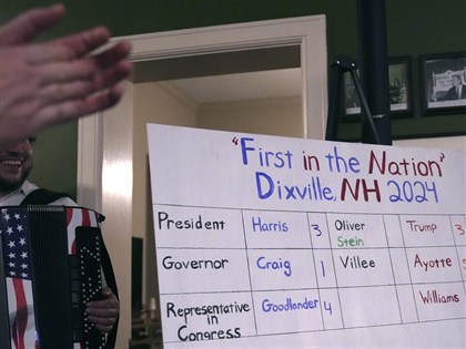 美國大選新罕布什爾州小鎮半夜投票 賀錦麗川普各得3票平手[影]