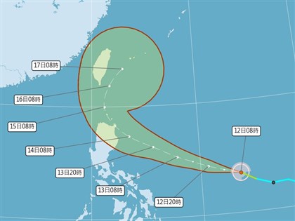 颱風天兔最快14日發海警  15至16日最靠近台灣