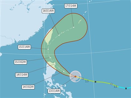 颱風天兔預計14日清晨發海警 不排除下半天陸警