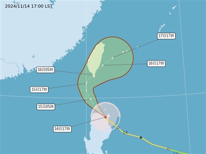 颱風天兔路徑不確定性高 花蓮台東屏東15日防劇烈降雨