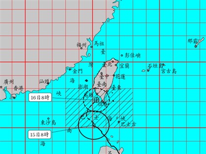 颱風天兔減弱為輕颱 恆春半島及東南部防強風豪雨