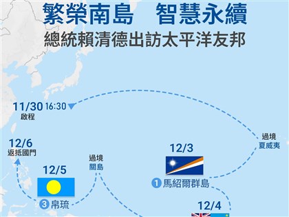 府：中國若藉賴總統出訪軍演 是公然挑釁區域和平
