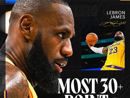 NBA詹姆斯生涯得30分場數超越喬丹 湖人力挫老鷹[影]