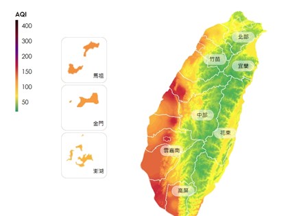 境外污染物影響 西部、離島空氣品質亮橘燈紅燈