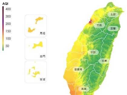 新竹香山工廠火災煙流擴散 竹苗空氣品質紫色警報