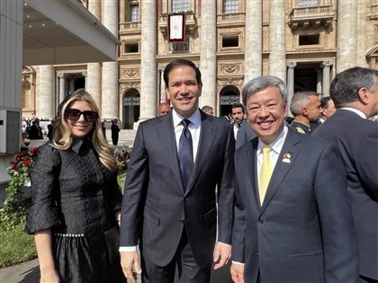 陳建仁出席新教宗良十四世就職 與盧比歐、范德賴恩互動