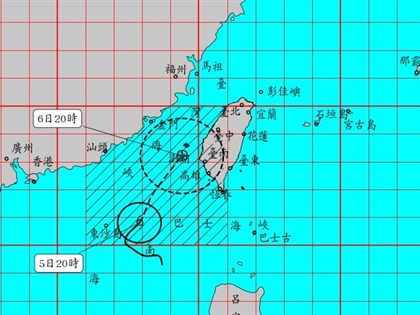 颱風丹娜絲陸上警報發布 嘉義以南、花東6日留意大雨豪雨
