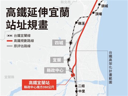 高鐵延伸宜蘭環評初審過關 須補充行車時間等數據