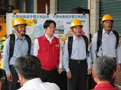台南災後全數復電　賴總統慰勞感謝台電員工