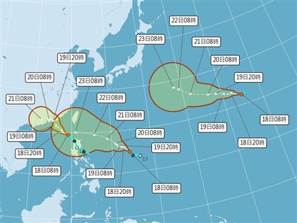 3颱風最快18日接力生成　估樺加沙為中颱23日距台最近